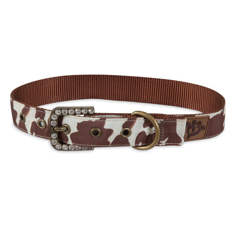 MuttNation Brown Cowhide Print Custom Fit Collar