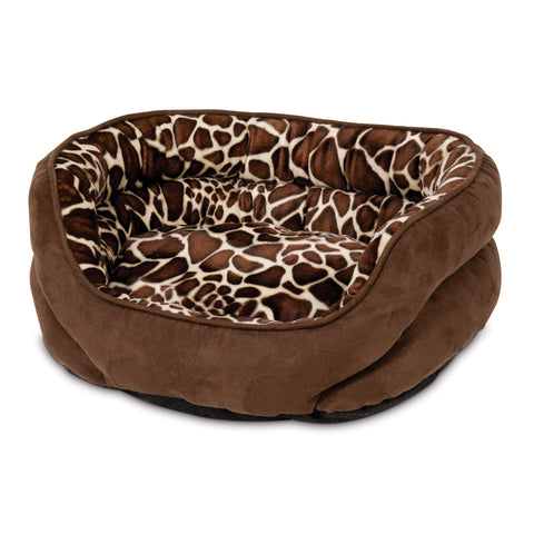 Aspen Pet Giraffe Print Oval Bed