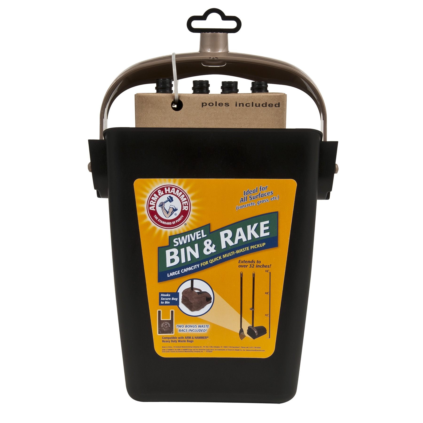 Arm & Hammer Swivel Bin & Rake